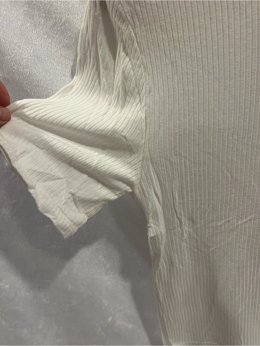 Zella Method White Ribbed Cropped Tee - Picture 4 of 6